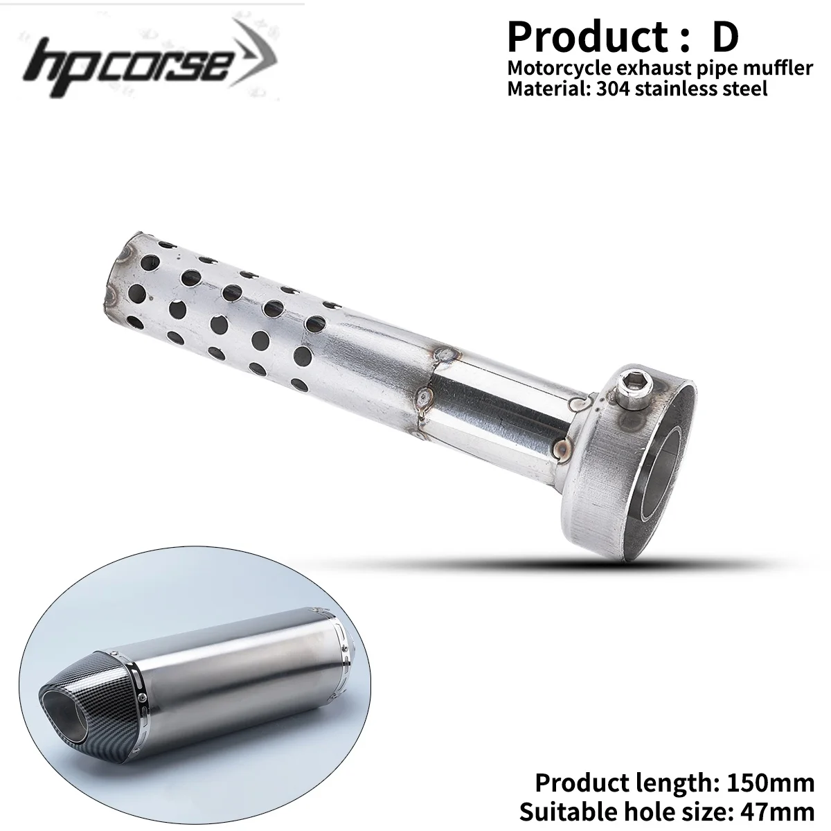 Universal Front Mid End Catalyst DB Killer for Motorcycle Exhaust Muffler Silencer Noise Sound Eliminator thumbnail 4
