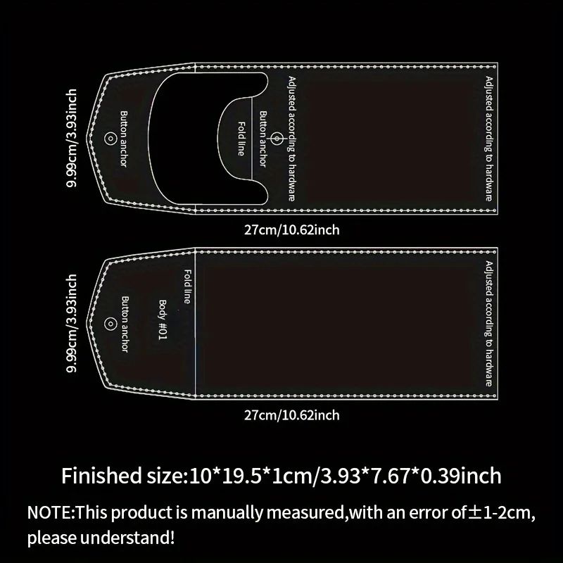 2 Pcs Pencil Case Storage Bag Making Leather Templates DIY Stationery Bag Handmade Stencil Acrylic Mold Leathercraft Supplies thumbnail 5