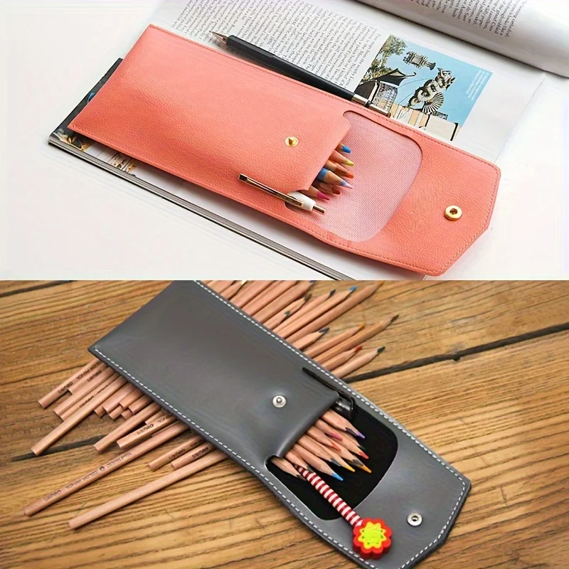 2 Pcs Pencil Case Storage Bag Making Leather Templates DIY Stationery Bag Handmade Stencil Acrylic Mold Leathercraft Supplies thumbnail 3
