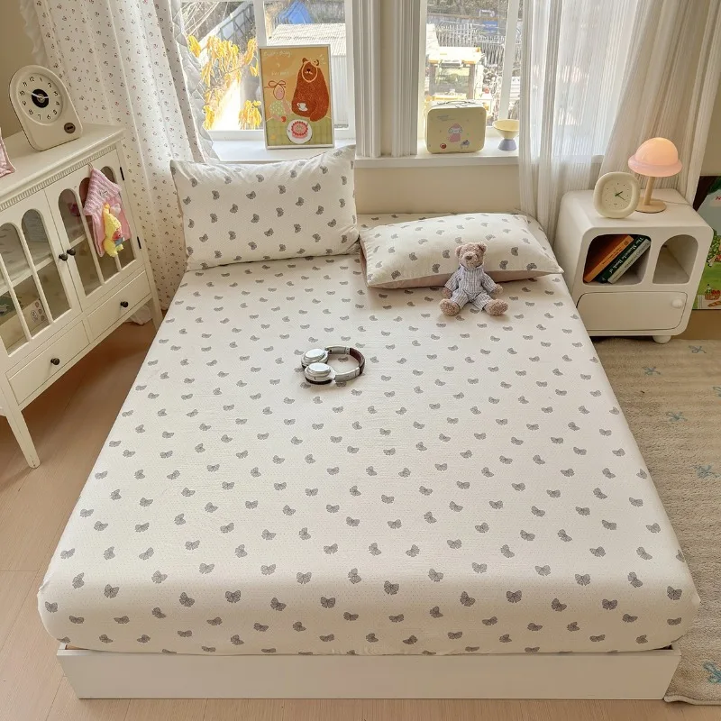 Dormitory fitted sheet three-piece set, dust mattress protective cover, four-season universal three-piece set thumbnail 3