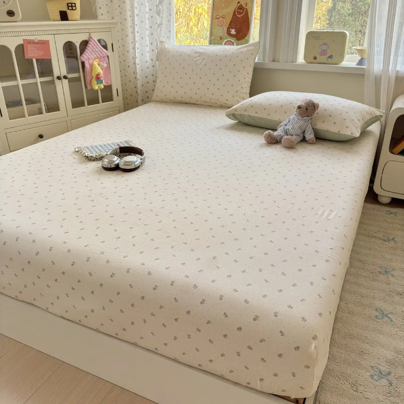 Dormitory fitted sheet three-piece set, dust mattress protective cover, four-season universal three-piece set thumbnail 4