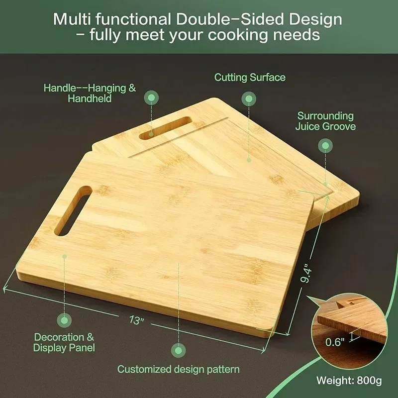 Wooden Cutting Board Kitchen Double-sided Available Thick Wood Board Thickened Fruit and Vegetable Cutting Board thumbnail 5