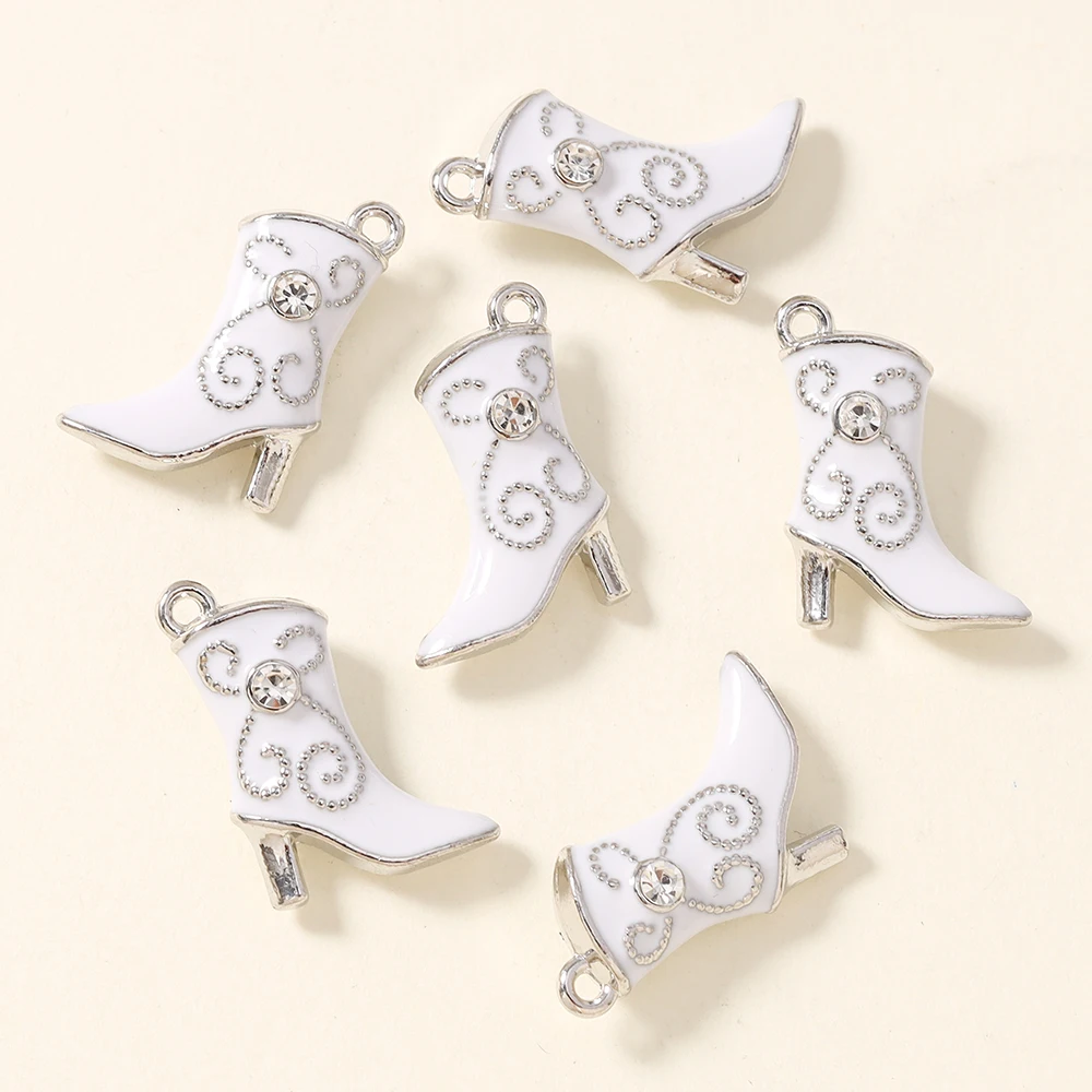 5Pcs Enamel High-heels Pendants Cute Lovely Boots Shoes Charms for Jewelry Making Earrings Bracelet Necklace Accessories DIY thumbnail 4