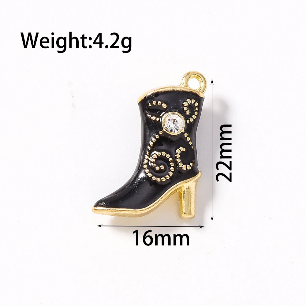 5Pcs Enamel High-heels Pendants Cute Lovely Boots Shoes Charms for Jewelry Making Earrings Bracelet Necklace Accessories DIY thumbnail 5