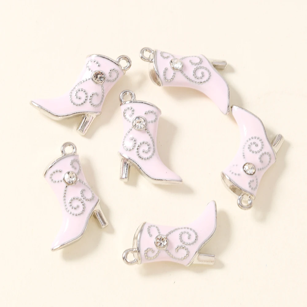 5Pcs Enamel High-heels Pendants Cute Lovely Boots Shoes Charms for Jewelry Making Earrings Bracelet Necklace Accessories DIY thumbnail 6
