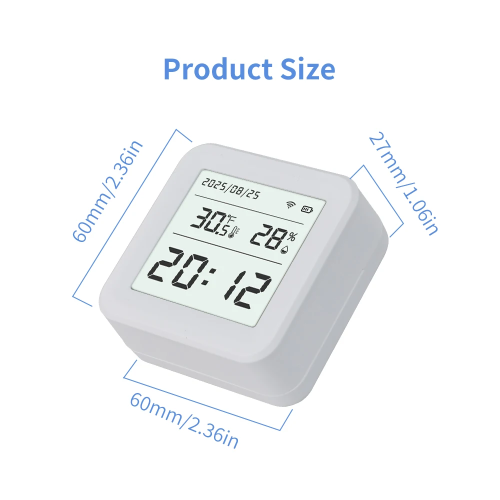 WiFi Smart Temperature Sensor Tuya Smart Life Monitoring Home Automation LCD Display Thermometer Hygrometer Compatible Alexa thumbnail 6