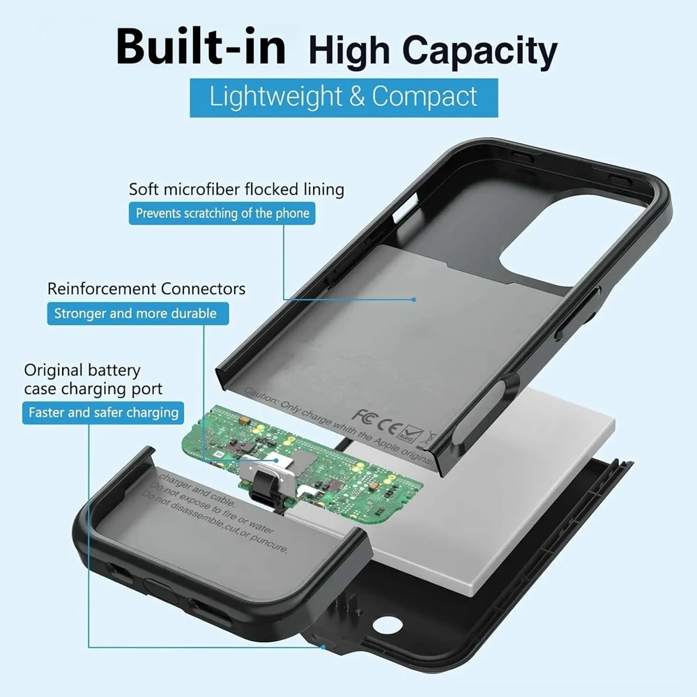 10000mAh Powerbank Cover For iPhone 17 16 Pro Max 17Air 16 Plus 16e External Battery Cases Portable Charger Power Bank Case thumbnail 6