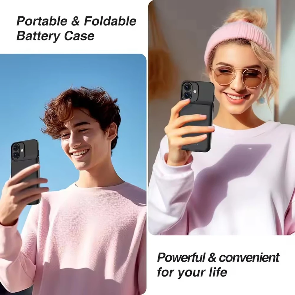 10000mAh Powerbank Cover For iPhone 17 16 Pro Max 17Air 16 Plus 16e External Battery Cases Portable Charger Power Bank Case thumbnail 4