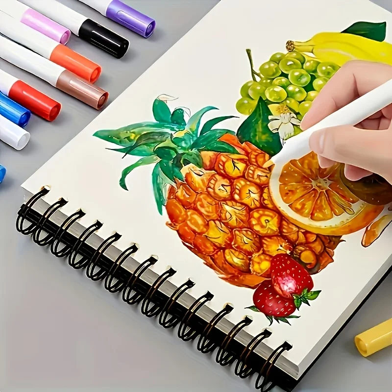 1pc Premium Black Art Sketchbook - A6, A5, A4, 16K size, spiral binding, ,suitable for painting and sketching, art student suppl thumbnail 4
