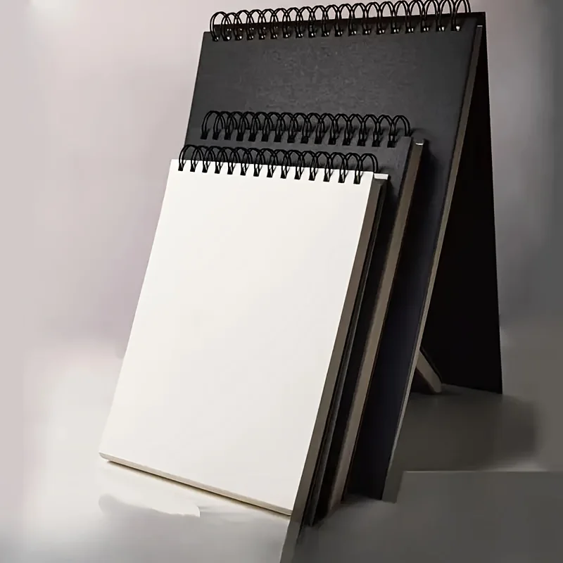 1pc Premium Black Art Sketchbook - A6, A5, A4, 16K size, spiral binding, ,suitable for painting and sketching, art student suppl thumbnail 6