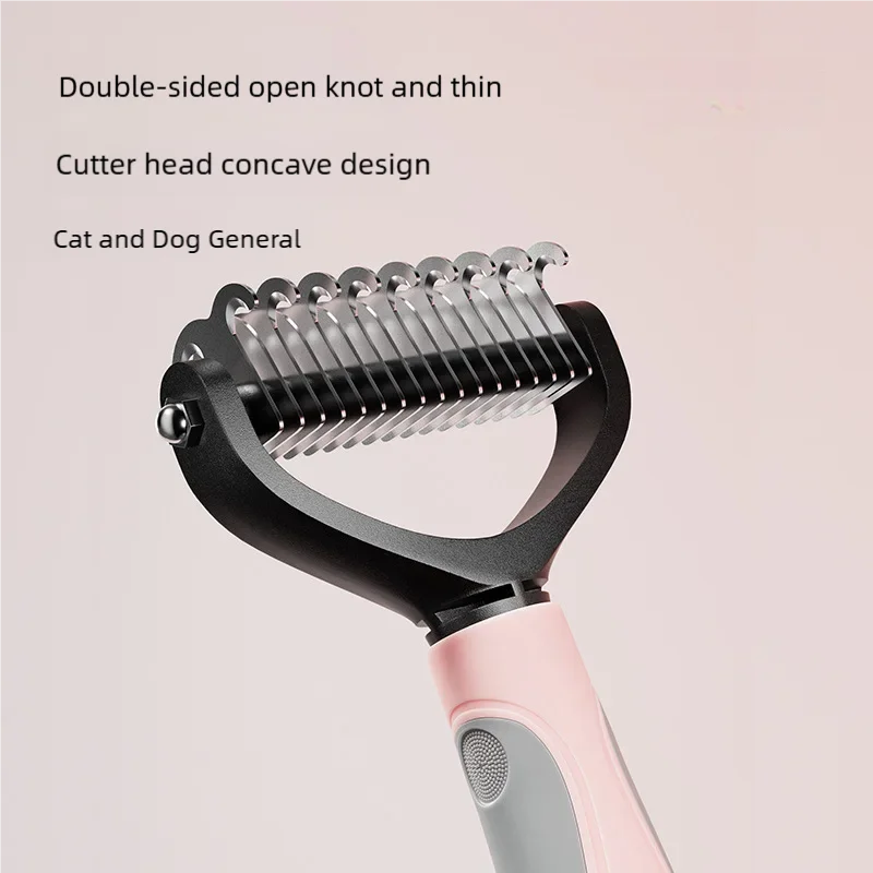 Pet Deshedding Brush Double Sided Pet Grooming Tool for Shedding and Dematting - Stainless Steel Dog Comb with Effective Results thumbnail 4