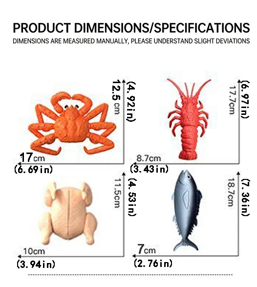 Children's Kitchen Toy Set Simulated Lobster Crab Fish Chicken Fun Cutting Food Big Size DIY Assembly Model Accessories for Kid thumbnail 6