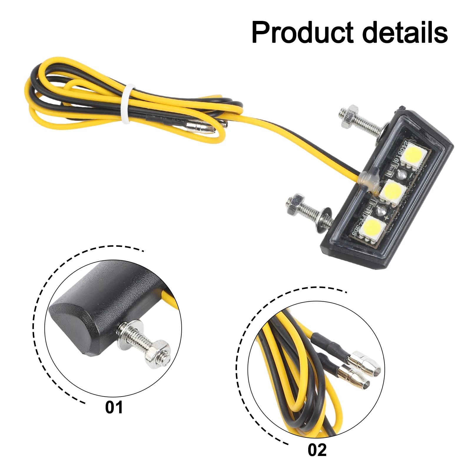 12V LED Lights Motorcycle License Plate LED Light Waterproof Motorcycle License Light Rear Tail Light thumbnail 3