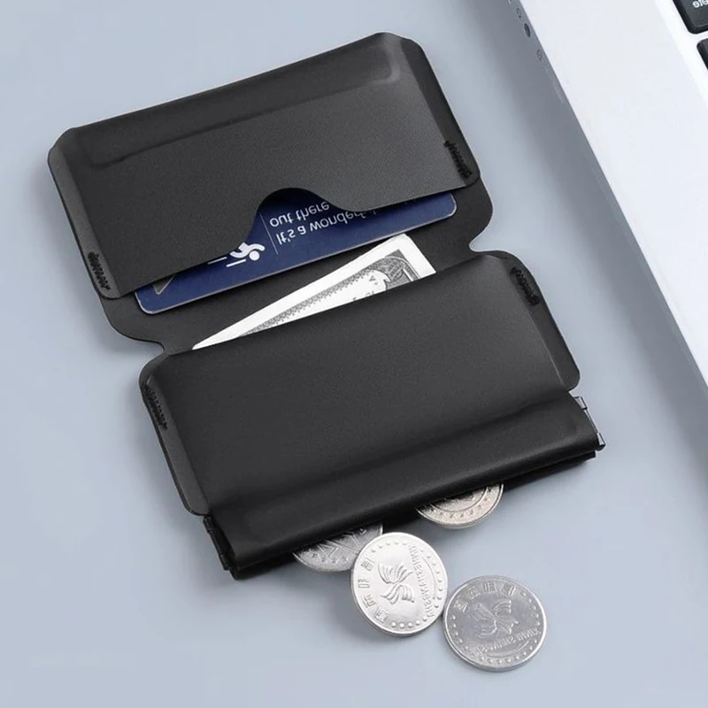 Novelty Folding Travel Wallet for Men Women Magnetic Card Case Mini Money Bag Self-closing Coin Purse ID Card Holder Pouch thumbnail 5
