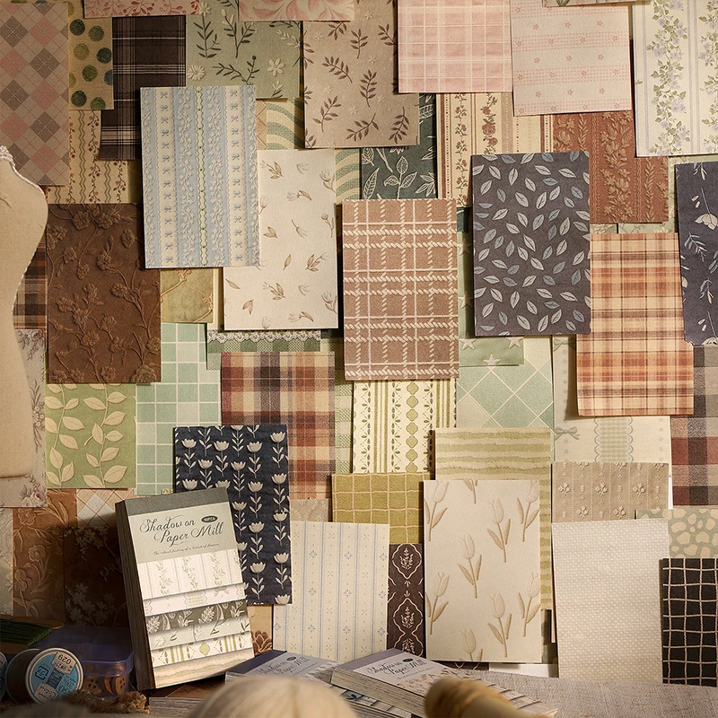 50 pcs Vintage Background Paper Floral Paper DIY Scrapbooking Collage Stationery Decor Diary Craft Material Set thumbnail 3