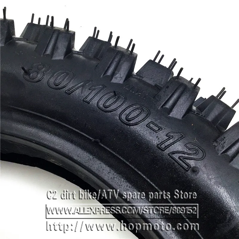 80/100-12 Rear Wheel Tire Out inner Tyre 12inch Deep Teeth Dirt Pit Bike Off-Road Motorcycle Motocross thumbnail 4