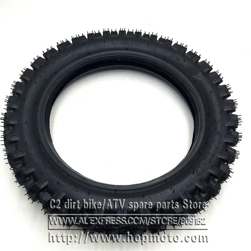 80/100-12 Rear Wheel Tire Out inner Tyre 12inch Deep Teeth Dirt Pit Bike Off-Road Motorcycle Motocross thumbnail 2
