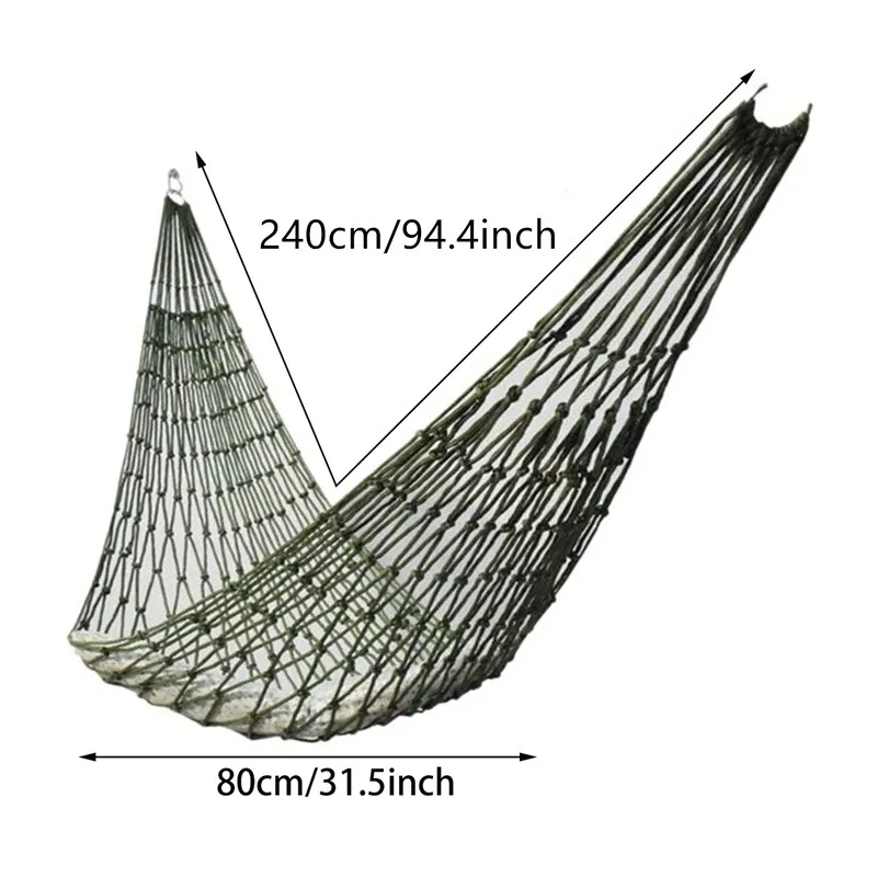Outdoor Equipment Thick Mesh Camping Hammock Nylon Rope Single Person Mesh Hammock Outdoor Camping Equipment Accessories thumbnail 6