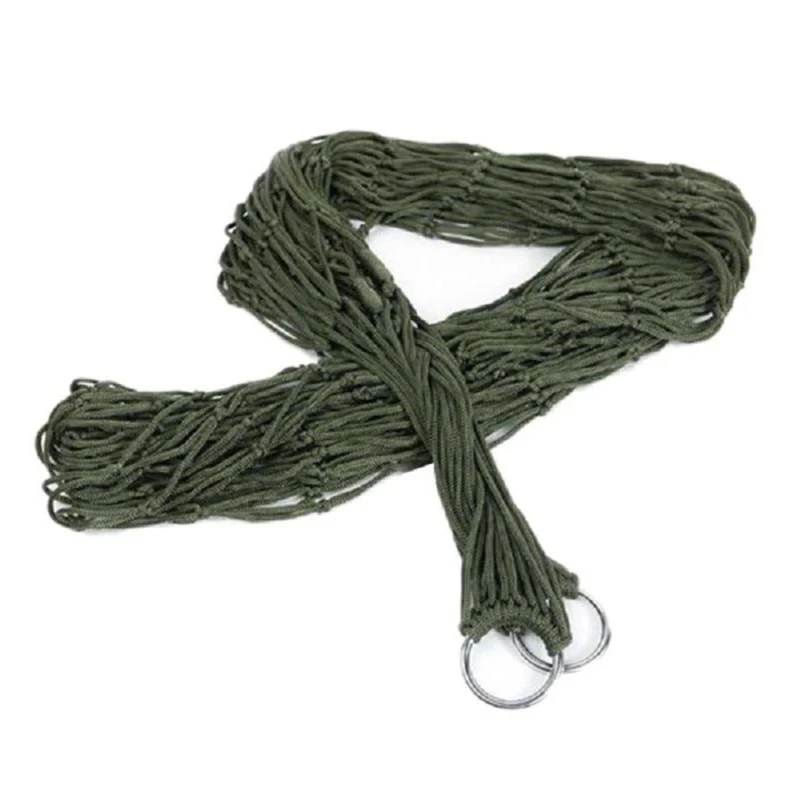 Outdoor Equipment Thick Mesh Camping Hammock Nylon Rope Single Person Mesh Hammock Outdoor Camping Equipment Accessories thumbnail 5