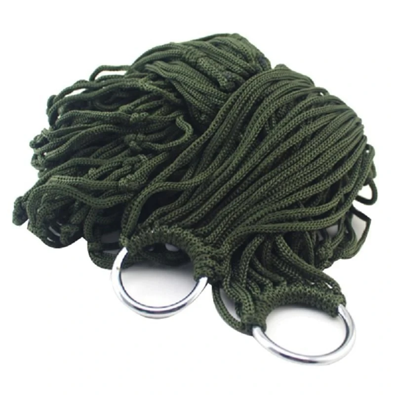 Outdoor Equipment Thick Mesh Camping Hammock Nylon Rope Single Person Mesh Hammock Outdoor Camping Equipment Accessories thumbnail 4