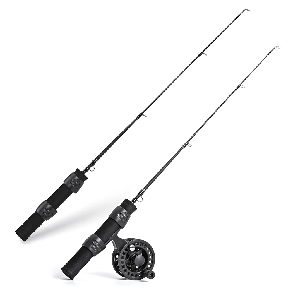 51cm Ultralight Ice Winter Fishing Rod with Reel Combo Set Outdoor Sport Mini Carbon Fiber River Shrimp Carp Fishing Pole Tackle