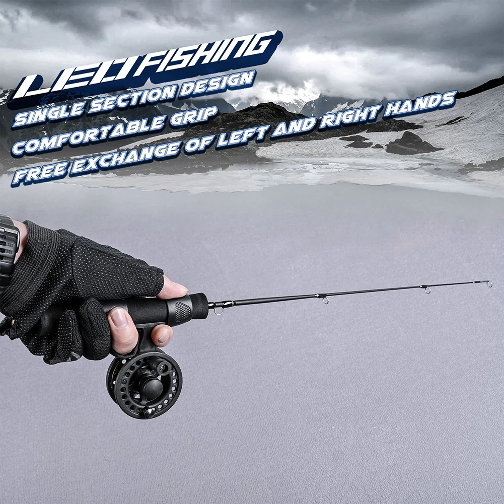 51cm Ultralight Ice Winter Fishing Rod with Reel Combo Set Outdoor Sport Mini Carbon Fiber River Shrimp Carp Fishing Pole Tackle thumbnail 2