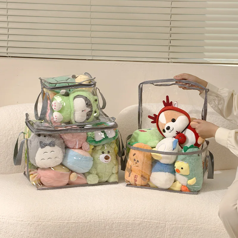 Transparent Waterproof Book Organizing Storage Case PVC Foldable Book Boxes Student Dormitory Classroom Book Storage Box