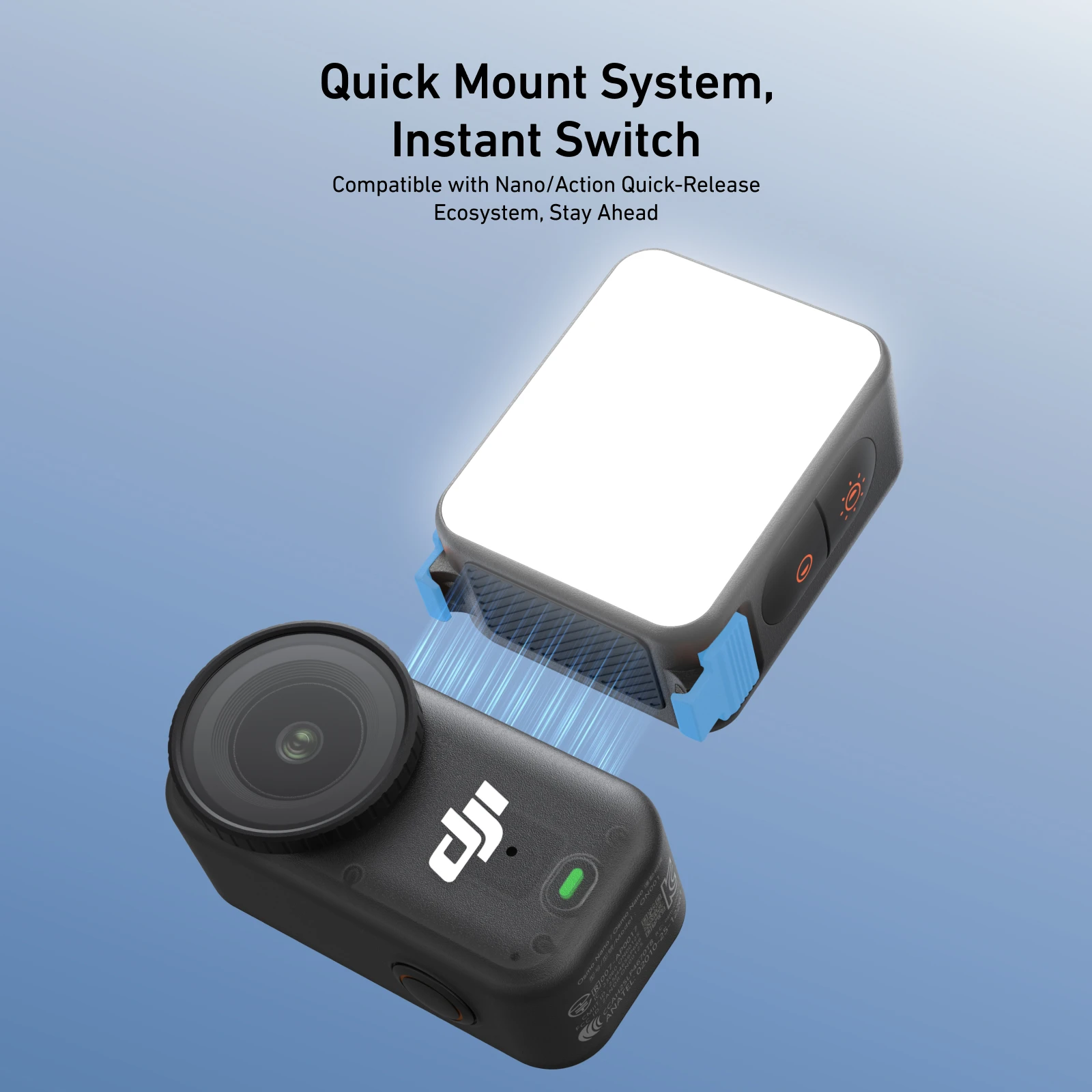 TELESIN Magnetic Quick Release Fill Light Mini Waterproof Selfie Light For DJI OSMO Action 6 For DJI Nano Mini Selfie Light thumbnail 3