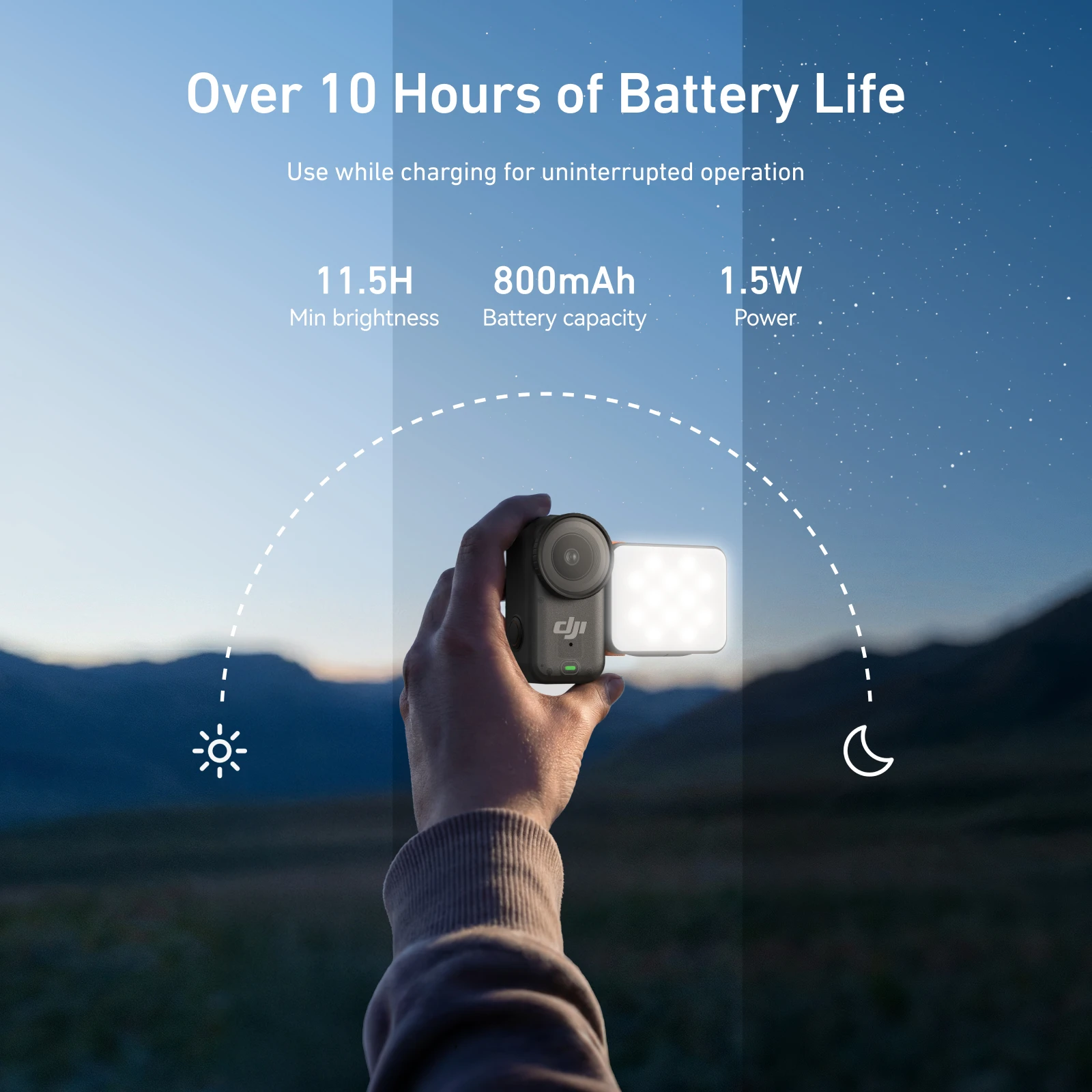 TELESIN Magnetic Quick Release Fill Light Mini Waterproof Selfie Light For DJI OSMO Action 6 For DJI Nano Mini Selfie Light thumbnail 4