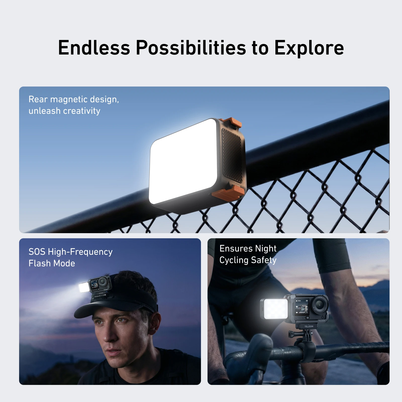 TELESIN Magnetic Quick Release Fill Light Mini Waterproof Selfie Light For DJI OSMO Action 6 For DJI Nano Mini Selfie Light thumbnail 5