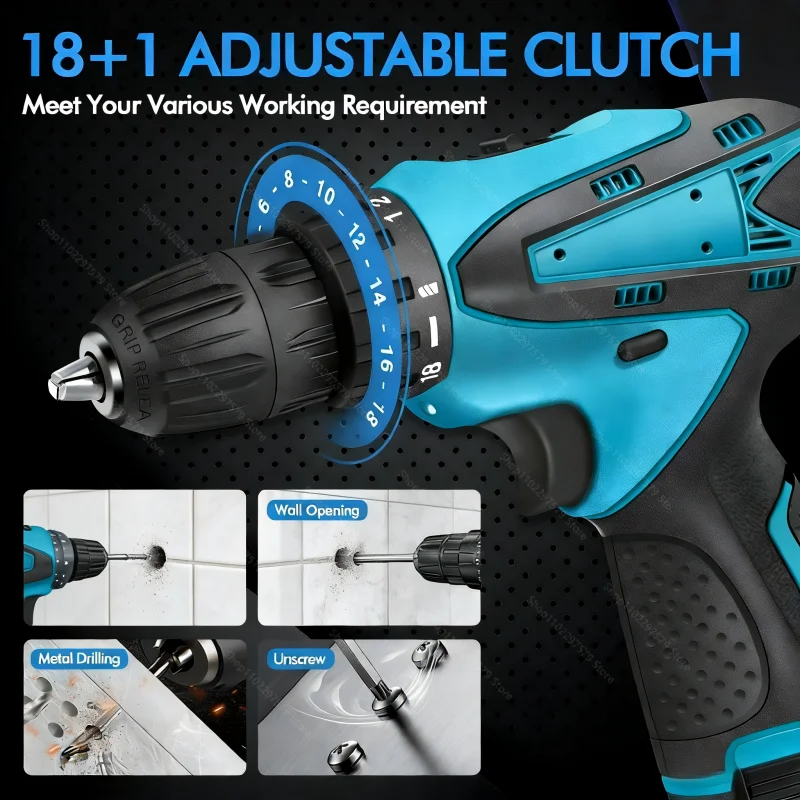 12V Cordless Electric Drill Kit Screwdriver Functions Compact Wireless Power Tool Lithium-Ion Battery for Home DIY and Repairs thumbnail 4