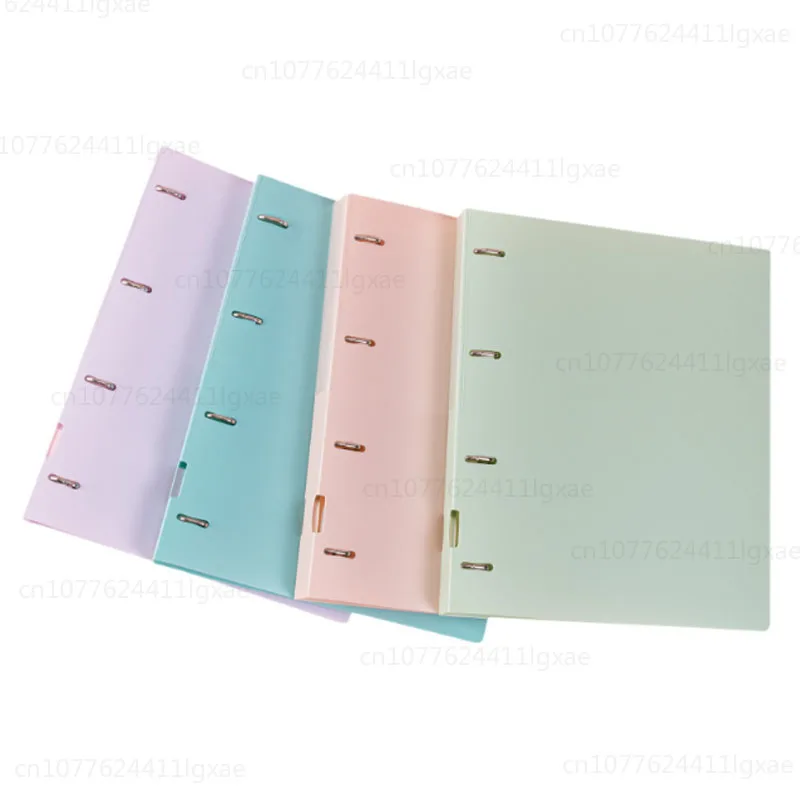 A4 File Folders Display Book 4 Hole Binder Folders Morandi Color Waterproof Document Ring Binder Folder Office School Supplies thumbnail 6