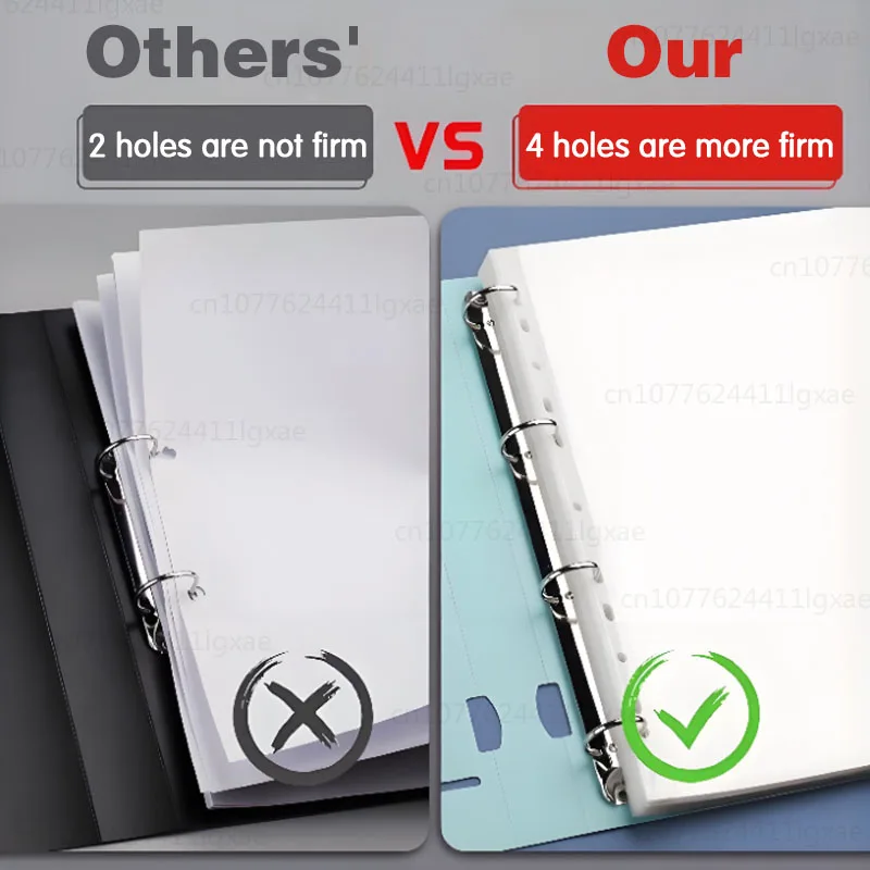 A4 File Folders Display Book 4 Hole Binder Folders Morandi Color Waterproof Document Ring Binder Folder Office School Supplies thumbnail 4