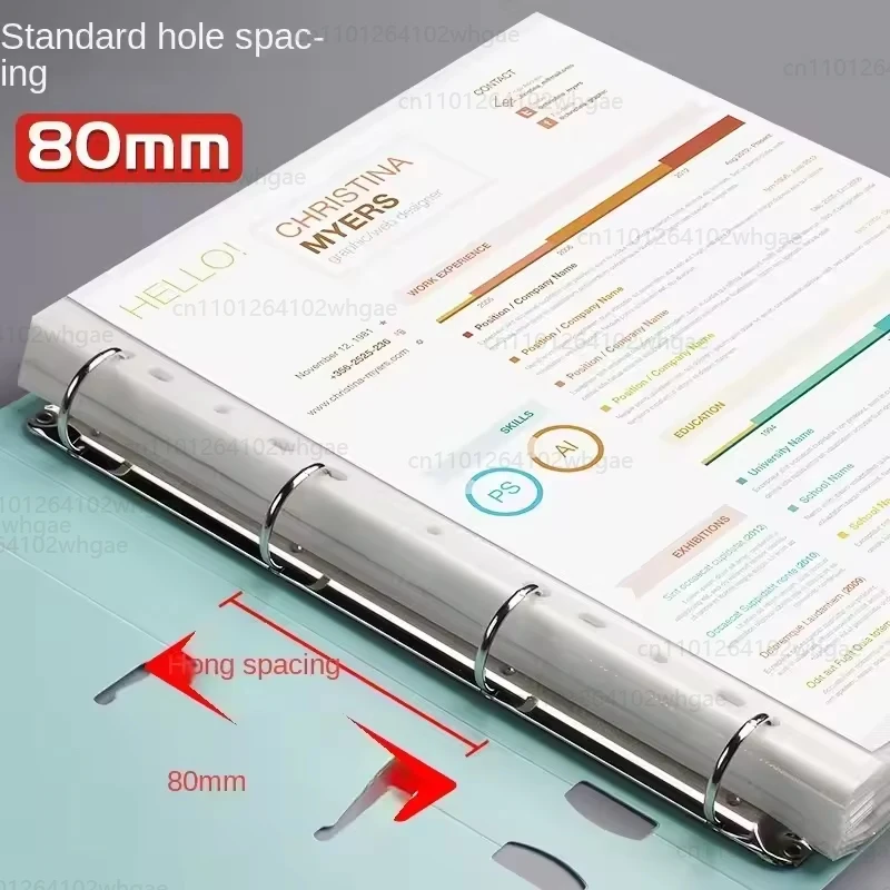 A4 File Folders Display Book 4 Hole Binder Folders Morandi Color Waterproof Document Ring Binder Folder Office School Supplies thumbnail 2