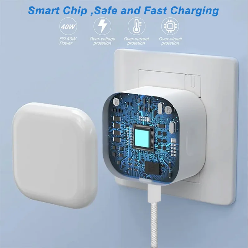 PD 40W For Apple USB C Fast Charger For iPhone 17 16 15 14 13 12 Pro Max Type C Quick Charging Cable UK Plug Phone Accessories thumbnail 4