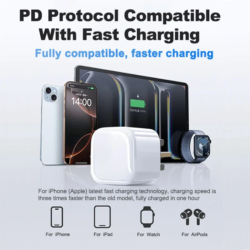 PD 40W For Apple USB C Fast Charger For iPhone 17 16 15 14 13 12 Pro Max Type C Quick Charging Cable UK Plug Phone Accessories thumbnail 6