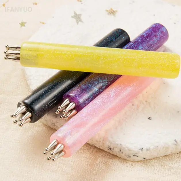 5-Petal Dotting Tool Flower Creator DIY Nail Art 1.8mm Fine Tip Rhinestone Pickers Glitter Handle Manicure Nail Tools Brushes thumbnail 5