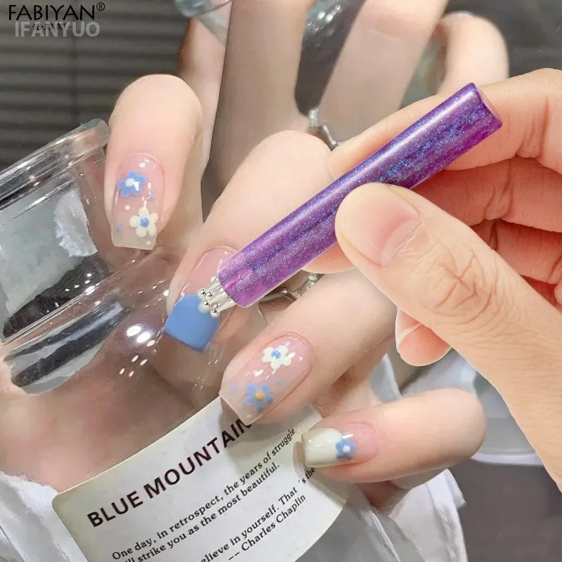 5-Petal Dotting Tool Flower Creator DIY Nail Art 1.8mm Fine Tip Rhinestone Pickers Glitter Handle Manicure Nail Tools Brushes thumbnail 3