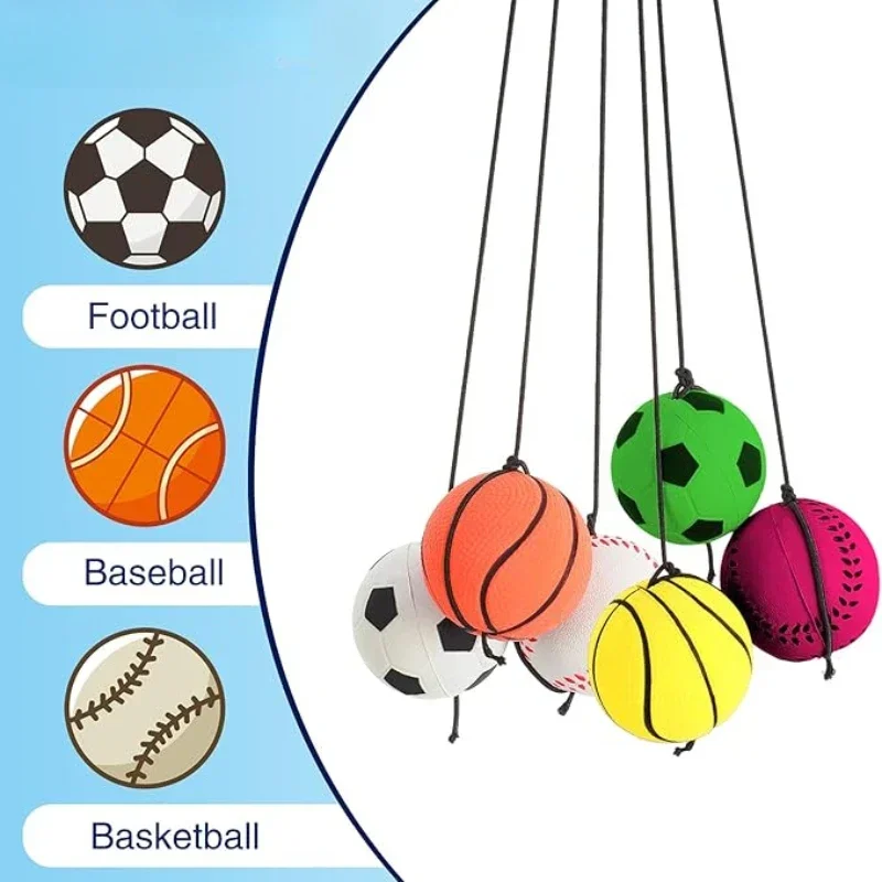 1-20PCS Reaction Training Bouncy Ball Set with Wrist Strap 1 To 20 PCS for Hand Eye Coordination Kids Outdoor Sports and Fitness thumbnail 3