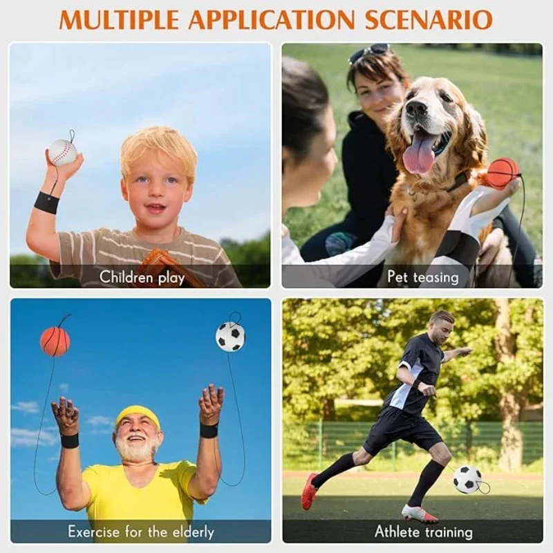 1-20PCS Reaction Training Bouncy Ball Set with Wrist Strap 1 To 20 PCS for Hand Eye Coordination Kids Outdoor Sports and Fitness thumbnail 5