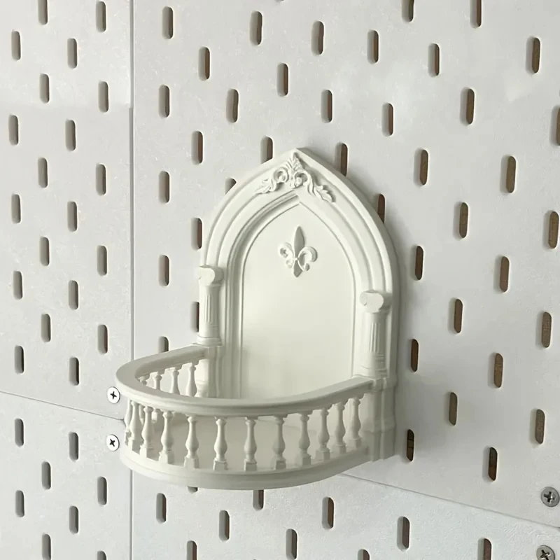 European Style Balcony Mini Landscape Decoration Hanging Rack Non Perforated Plastic Display Rack Statue Collection Storage Rack