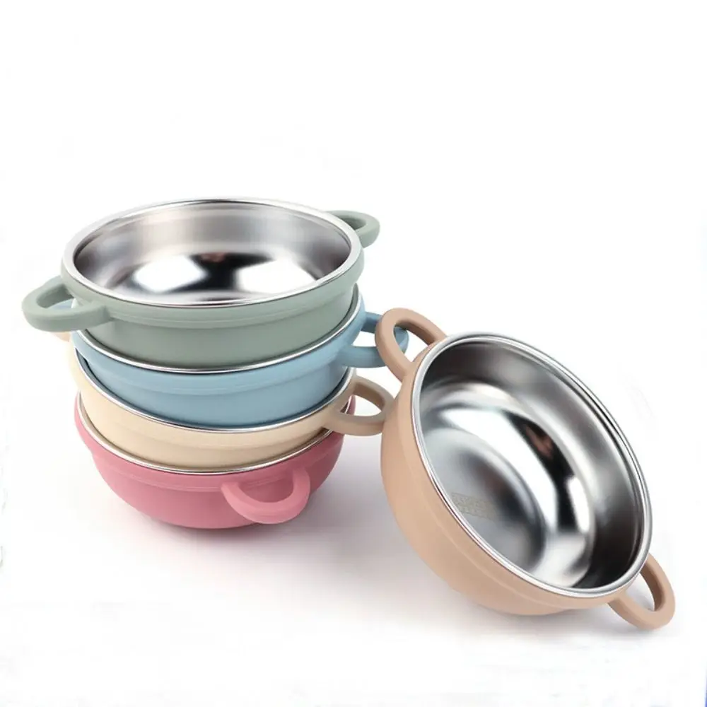 304 Stainless Steel Baby Feeding Bowl Silicone Suction Base Heat Resistant Kids Tableware Divided Design Easy to Clean thumbnail 2