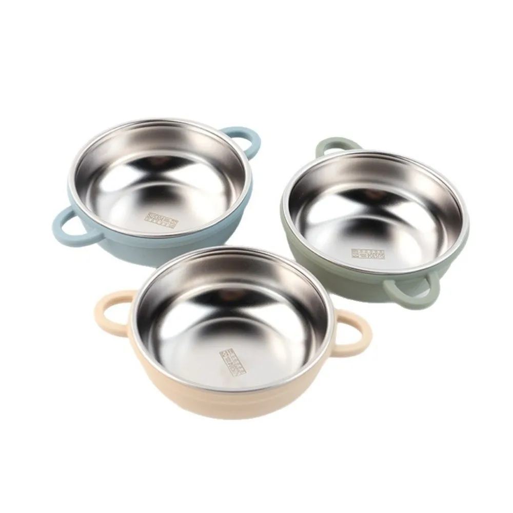 304 Stainless Steel Baby Feeding Bowl Silicone Suction Base Heat Resistant Kids Tableware Divided Design Easy to Clean thumbnail 4
