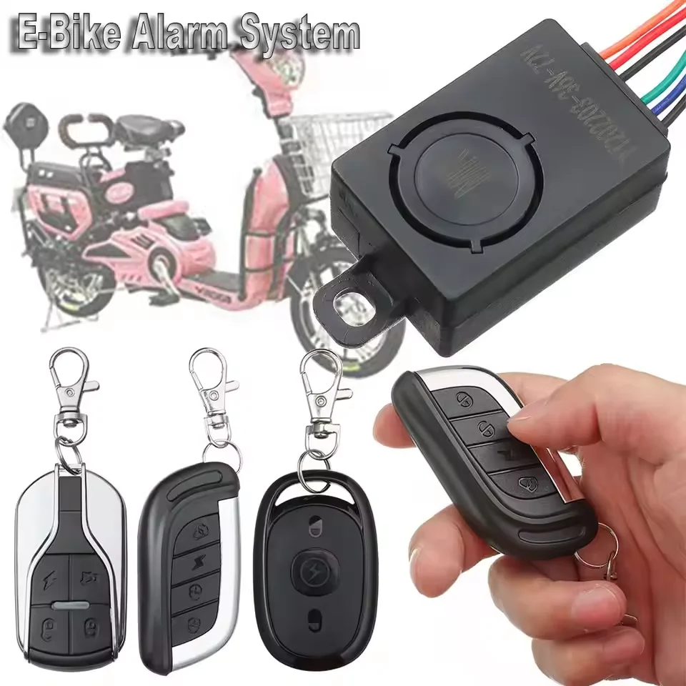 Anti-theft Alarm System Intelligent Safety 8-72V E-bike Alarm Wireless Remote Control for Electric Scooter Security Alarm Device thumbnail 2