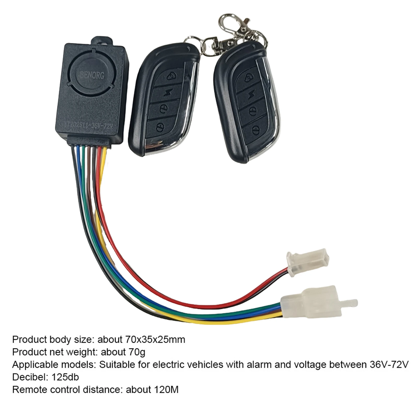 Anti-theft Alarm System Intelligent Safety 8-72V E-bike Alarm Wireless Remote Control for Electric Scooter Security Alarm Device thumbnail 5