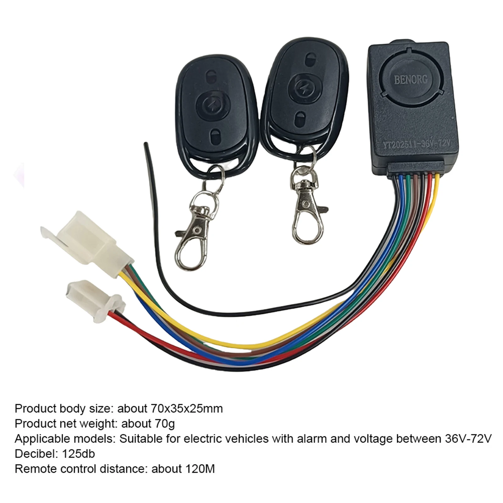 Anti-theft Alarm System Intelligent Safety 8-72V E-bike Alarm Wireless Remote Control for Electric Scooter Security Alarm Device thumbnail 6