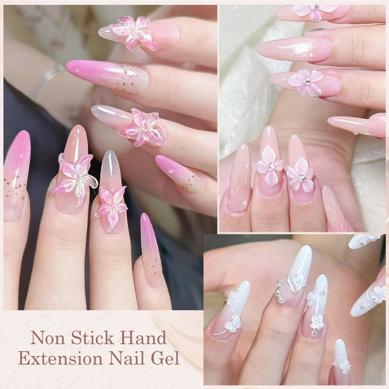 15ml Non Stick Hand Extension Hard Gel Nail Polish for 3D Carving Flower Modeling Nail Art Shaping UV LED Long-Lasting Nails thumbnail 4