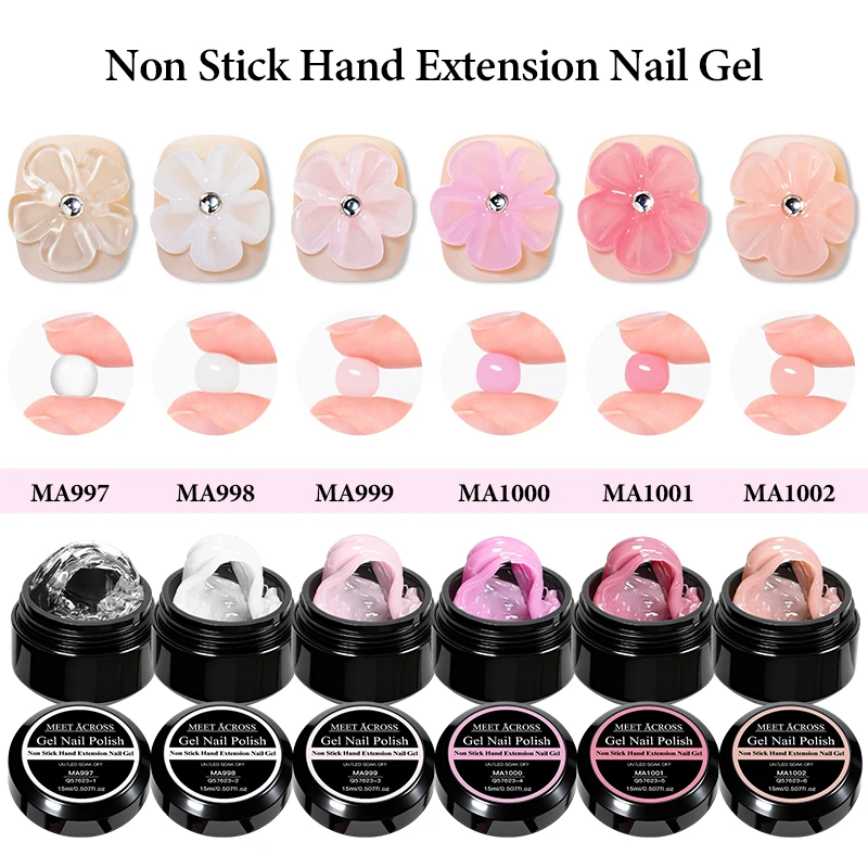 15ml Non Stick Hand Extension Hard Gel Nail Polish for 3D Carving Flower Modeling Nail Art Shaping UV LED Long-Lasting Nails thumbnail 6