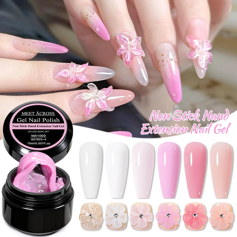 15ml Non Stick Hand Extension Hard Gel Nail Polish for 3D Carving Flower Modeling Nail Art Shaping UV LED Long-Lasting Nails thumbnail 3
