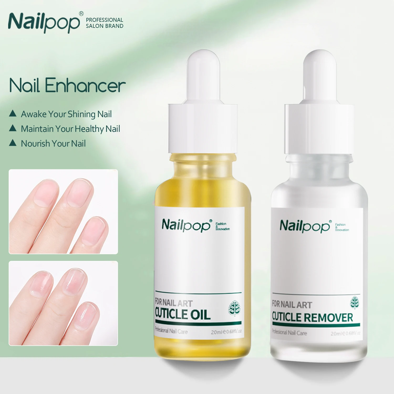 Nailpop Cuticle Oil and Softener for Nails 15ml Cuticle Remover Strengthener Nail Cuticle Protector Moisturize Manicure Kit 1pc